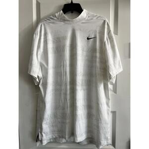 Nike Golf Tiger Woods Collection ADV DriFit Mock Polk White Photon Dust Sz XL